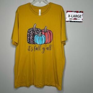 “It’s Fall Y’all” XL mustard yellow tee shirt L&B Life
